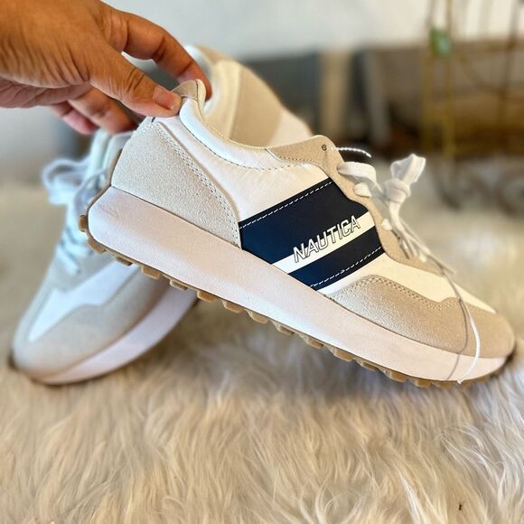 NAUTICA  Men's shoes off white and blue size 10 - Picture 1 of 7